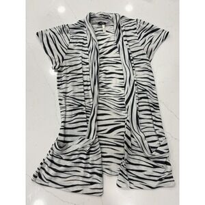Vanity brand zebra print long sleeve cardigan